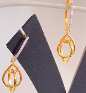 Lab Grown Diamonds Earrings in 92.5 Silver In  Gold Finish