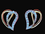 Load image into Gallery viewer, Heart Shape 92.5 Silver Tops with Lab Grown Diamonds In Gold Finish
