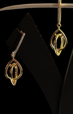 Load image into Gallery viewer, Lab Grown Diamonds Earrings in 92.5 Silver In  Gold Finish
