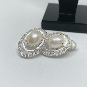 Stunning Silver Earrings with Pearls