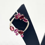 Load image into Gallery viewer, Garnet Studded Silver Earrings
