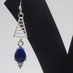 Load image into Gallery viewer, Lapis Lazuli Triangle Silver Earring
