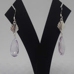 Load image into Gallery viewer, Amethyst Rain Drop Silver Earrings
