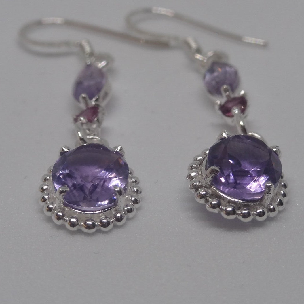 Silpada 'Iconic' Amethyst Drop Earrings in Sterling Silver Purple