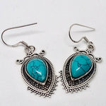 Load image into Gallery viewer, Oxidised Silver Turquoise Earrings
