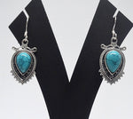 Load image into Gallery viewer, Oxidised Silver Turquoise Earrings
