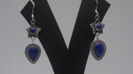 Load image into Gallery viewer, Gorgeous Star and Droplet Lapis Lazuli Silver Earrings
