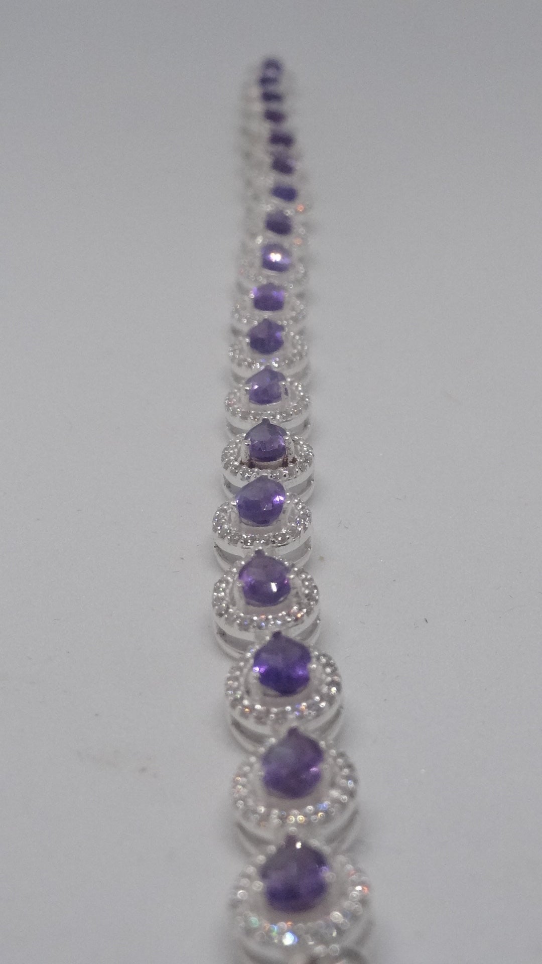 Amethyst Droplet Bracelet In 92.5 Silver