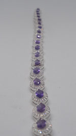 Load image into Gallery viewer, Amethyst Droplet Bracelet In 92.5 Silver
