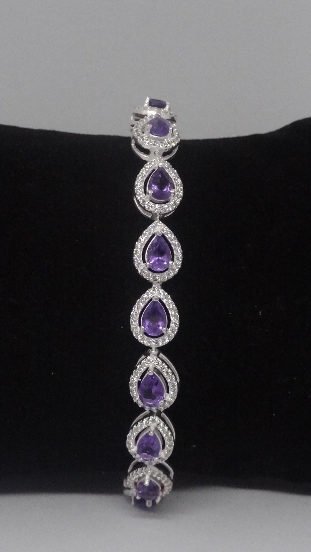 Amethyst Droplet Bracelet In 92.5 Silver