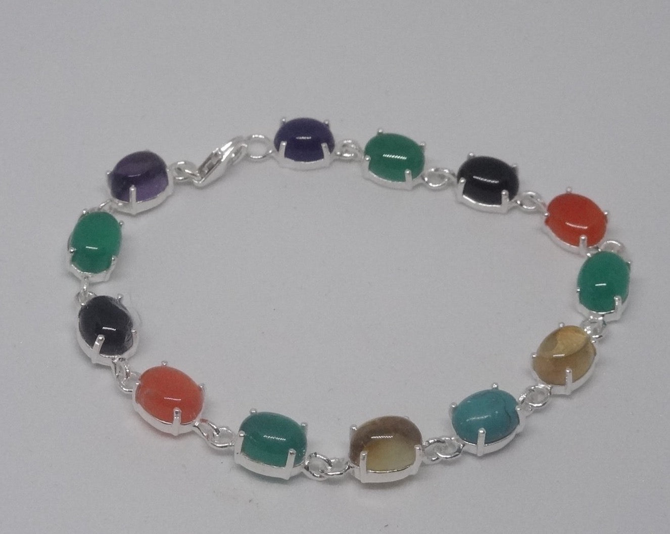 92.5 Silver Multi Color Bracelet