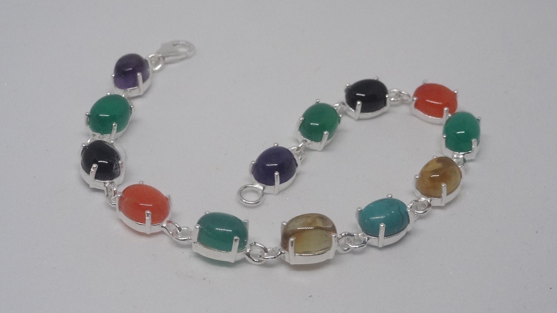 92.5 Silver Multi Color Bracelet