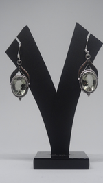 Load image into Gallery viewer, Green Amethyst 92.5 Silver Earring
